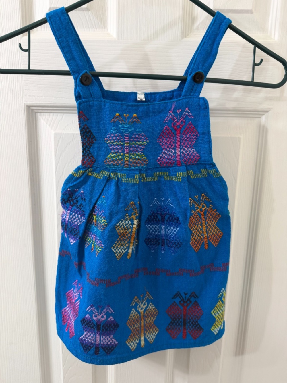 Guatemalan Huipil Romper Chajul Butterfly Embroidery Childs Romper/Dress Size 4